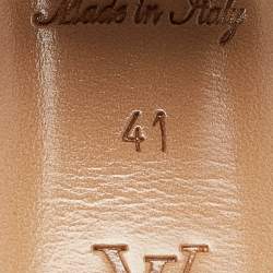 Pre Owned Louis Vuitton White Leather Ankle Strap Sandals Size 41