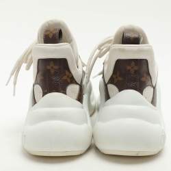 Louis Vuitton White Monogram Canvas and Fabric Archlight Low Top Sneakers Size 38