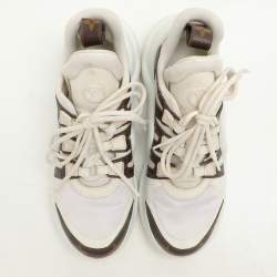 Louis Vuitton White Monogram Canvas and Fabric Archlight Low Top Sneakers Size 38