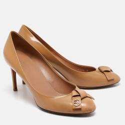 Louis Vuitton Beige Patent Leather Fiance Pumps Size 38