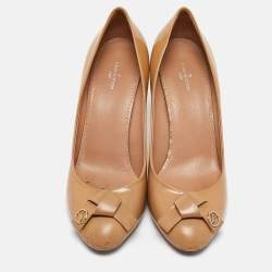 Louis Vuitton Beige Patent Leather Fiance Pumps Size 38