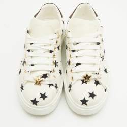 Louis Vuitton White/Brown Canvas Time Out Lace Up Sneakers Size 37