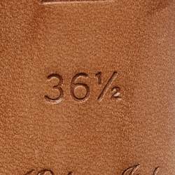 Pre Owned Louis Vuitton Dark Brown Patent Leather Peep Toe Pumps Size 36.5