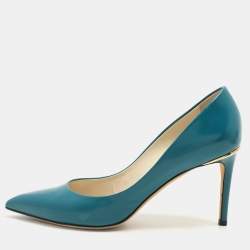 Louis Vuitton Blue Patent Leather Eyeline Pointed Toe Pumps Size 39