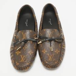 Louis Vuitton Brown Canvas Gloria Loafers Size 40