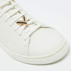 Louis Vuitton White Leather Frontrow Low Top Sneakers Size 40