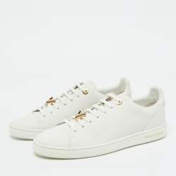 Louis Vuitton White Leather Frontrow Low Top Sneakers Size 40