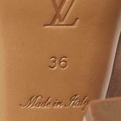 Louis Vuitton Brown Nubuck Leather Bow Detail Peep Toe Slingback Pumps Size 36 