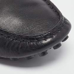 Pre Owned حذاء باليرينا فلات أوكسفورد لوي فيتون جلد أسود مقاس 38.5