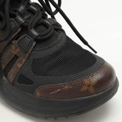 Louis Vuitton Brown/Black Canvas and Leather Archlight Sneakers Size 38.5