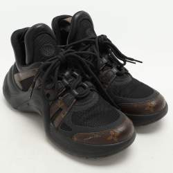 Louis Vuitton Brown/Black Canvas and Leather Archlight Sneakers Size 38.5