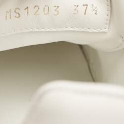 Louis Vuitton White Monogram Debossed Leather Frontrow Sneakers Size 37.5