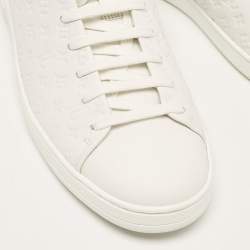 Louis Vuitton White Monogram Debossed Leather Frontrow Sneakers Size 37.5