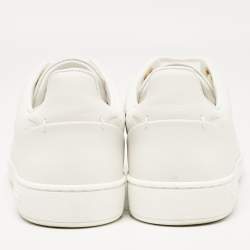 Louis Vuitton White Monogram Debossed Leather Frontrow Sneakers Size 37.5