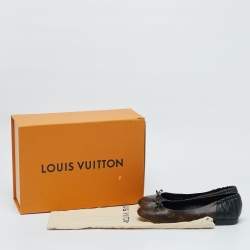 Louis Vuitton Black Leather and Monogram Canvas Joy Ballet Flats Size 36