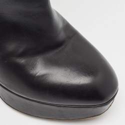 Louis Vuitton Black Monogram Suede and Leather Knee Length Boots Size 39