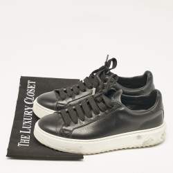 Louis Vuitton Black Leather Timeout Low Top Sneakers Size 37.5