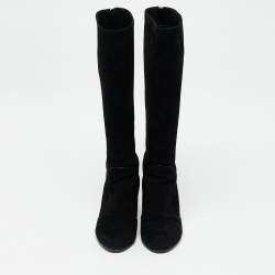 Louis Vuitton Black Suede Masterclass High Boots Size 36