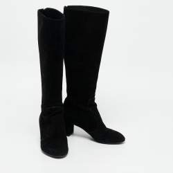 Louis Vuitton Black Suede Masterclass High Boots Size 36