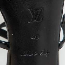 Louis Vuitton Black Patent Leather Criss Cross Strappy Sandals Size 40