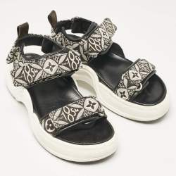 Pre Owned Louis Vuitton Black/White Archlight Ankle Strap Sandals Size 39