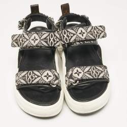Pre Owned Louis Vuitton Black/White Archlight Ankle Strap Sandals Size 39