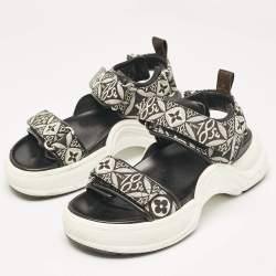 Pre Owned Louis Vuitton Black/White Archlight Ankle Strap Sandals Size 39