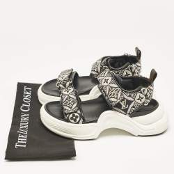 Pre Owned Louis Vuitton Black/White Archlight Ankle Strap Sandals Size 39