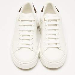 Louis Vuitton White Leather Time Out Lace Up Sneakers Size 39