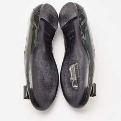 Louis Vuitton Green/Black Patent Leather Ballet Flats Size 37.5