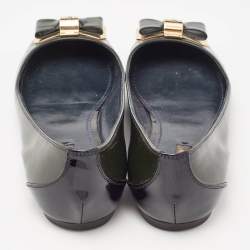 Louis Vuitton Green/Black Patent Leather Ballet Flats Size 37.5