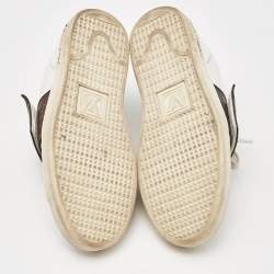 Louis Vuitton White/Brown Monogram Canvas and Leather Frontrow Sneakers Size 36