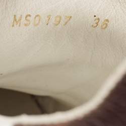 Louis Vuitton White/Brown Monogram Canvas and Leather Frontrow Sneakers Size 36