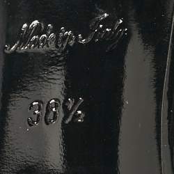 مملوكة مسبقًا Louis Vuitton Black Patent Leather and Monogram Canvas Silhouette Sandals Size 38.5