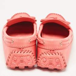 مملوكة مسبقًا Louis Vuitton Orange Epi Leather Bow Slip On Loafers Size 37