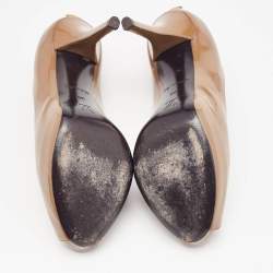 مملوكة مسبقًا Louis Vuitton Brown Patent Leather Oh Really! Peep Toe Pumps Size 36