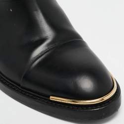Pre Owned Louis Vuitton Black Leather Ankle Length Boots Size 36