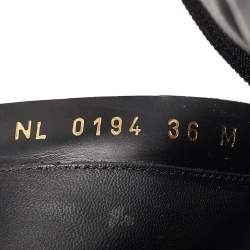 Pre Owned Louis Vuitton Black Leather Ankle Length Boots Size 36