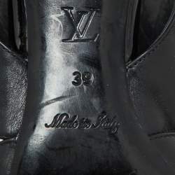 Pre Owned Louis Vuitton Black Leather Gold Rush Slingback Pumps Size 39