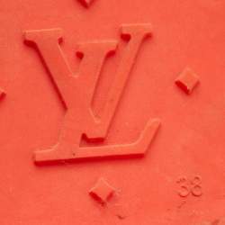 Louis Vuitton Coral Orange Monogram Rubber Splash Rain Boots Size 38