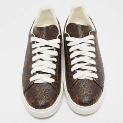 Louis Vuitton Brown Monogram Canvas Time Out Lace Up Sneakers Size 40