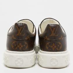 Louis Vuitton Brown Monogram Canvas Time Out Lace Up Sneakers Size 40