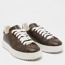 Louis Vuitton Brown Monogram Canvas Time Out Lace Up Sneakers Size 40