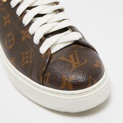 Louis Vuitton Brown Monogram Canvas Time Out Lace Up Sneakers Size 40