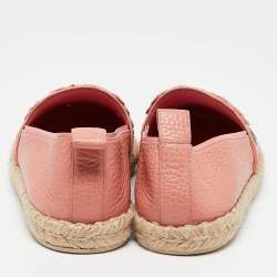 مملوكة مسبقًا Louis Vuitton Pink Leather Tropical Bloom Espadrille Flats Size 36.5