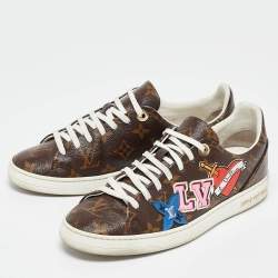 مملوكة مسبقًا Louis Vuitton Monogram Canvas LV Black Heart Sneakers Size 38