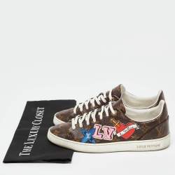 مملوكة مسبقًا Louis Vuitton Monogram Canvas LV Black Heart Sneakers Size 38