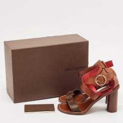 Louis Vuitton Monogram Canvas and Leather Ocean Drive Sandals Size 38