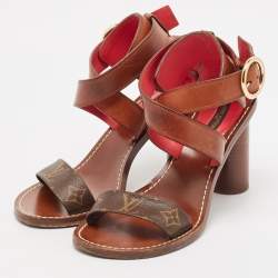 Louis Vuitton Monogram Canvas and Leather Ocean Drive Sandals Size 38