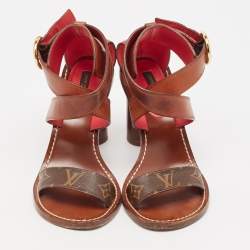 Louis Vuitton Monogram Canvas and Leather Ocean Drive Sandals Size 38